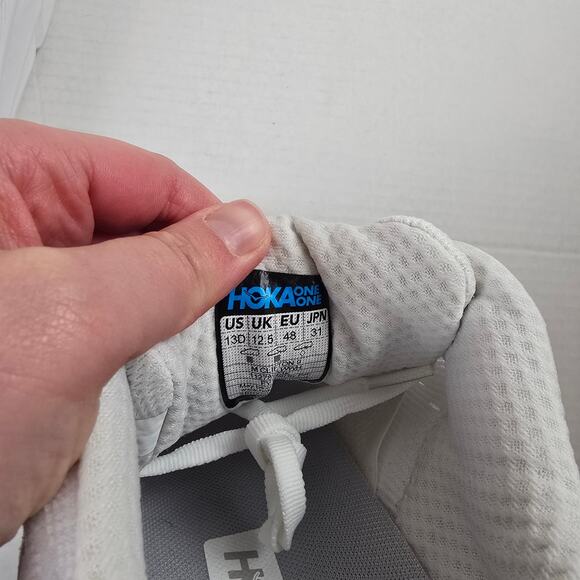 Hoka Mens Size 13D Clifton 9 Sneakers Triple White Running Shoes